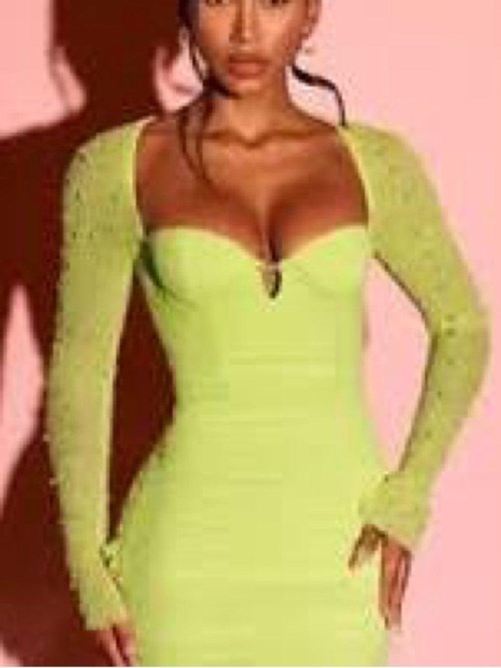 Oh Polly  Lime Green Embellished Lime Dress 🟢 - Picture 13 of 13